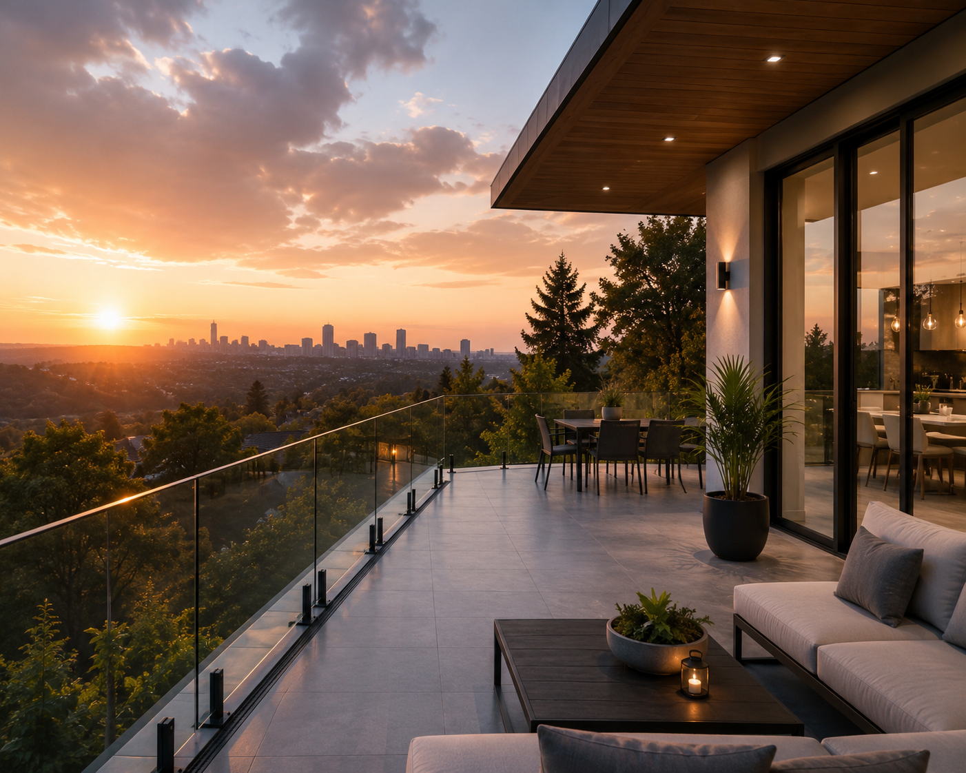 Modern glass railing installation